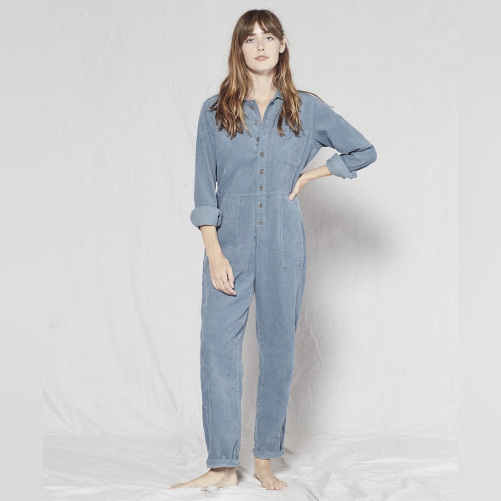 Outerknown Outpost Courderoy Jumpsuit - Cornflower - Small